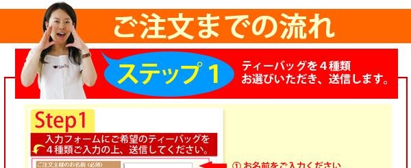 ティーバッグ・マーケットご注文までの流れ